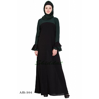 Dual colored abaya- Black and Green